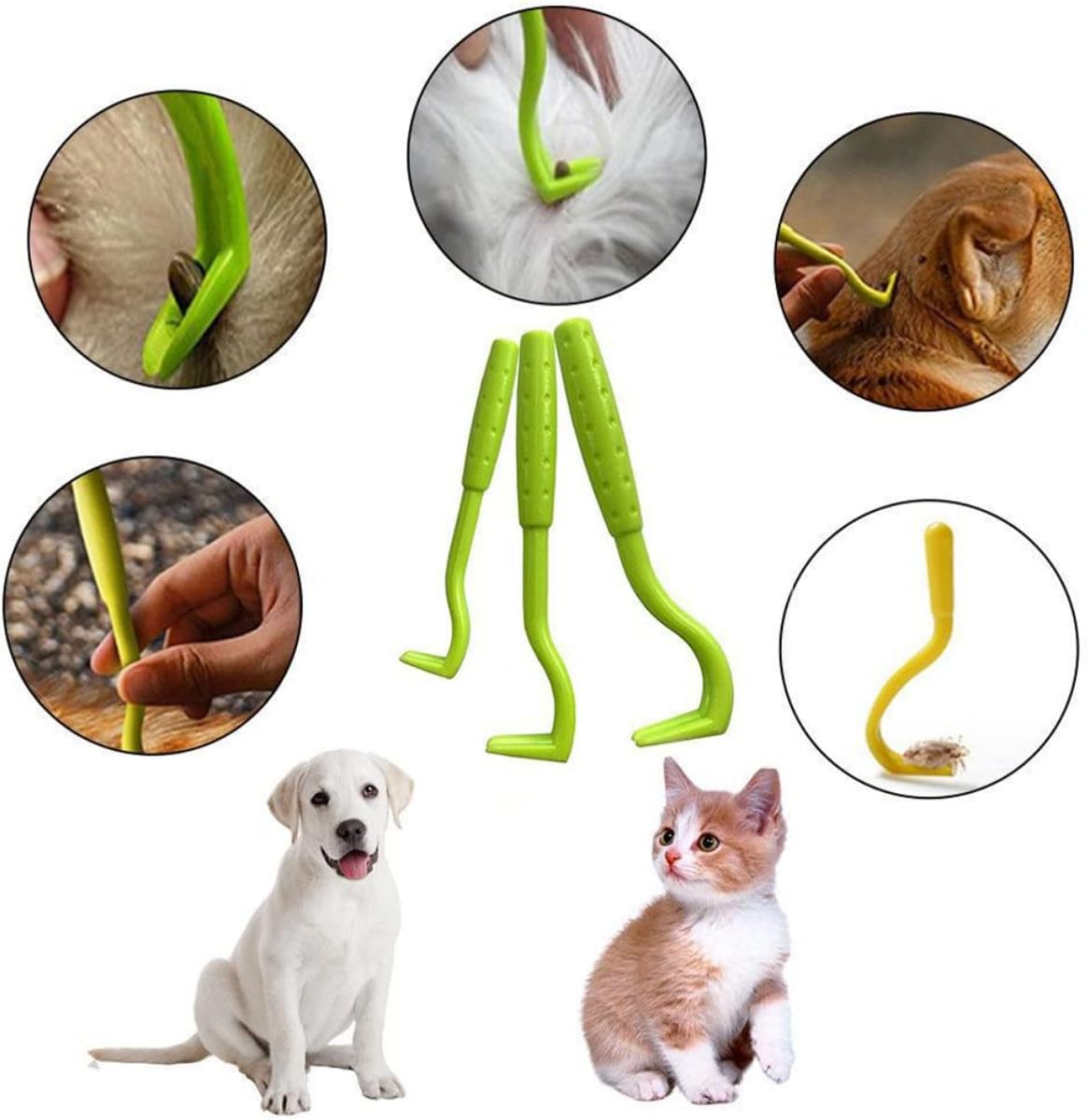 Fästingplockare för hund och katt – 3-pack olika storlekar