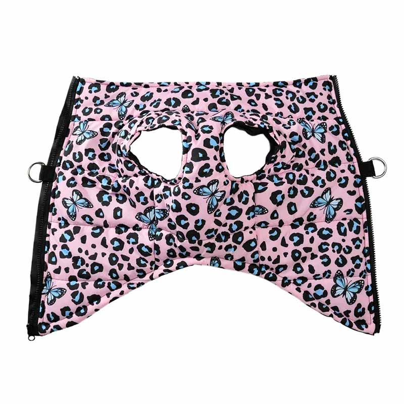 Hundjacka leopard fjäril – varm, vattentät & med D-ring