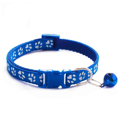 Justerbart halsband för katt & hund med bjällra Blå