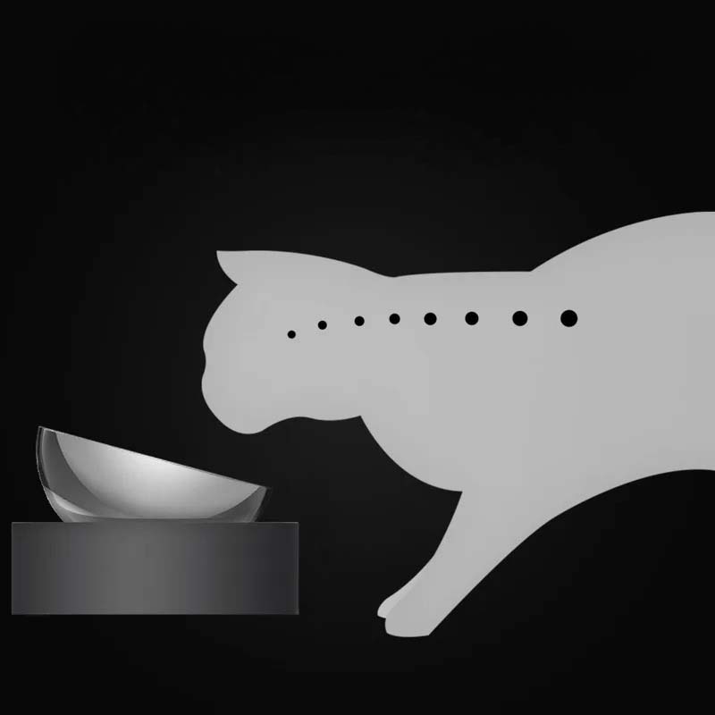 Dubbel matskål för katt och hund - rostfri & justerbar