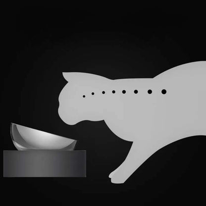 Dubbel matskål för katt och hund - rostfri & justerbar