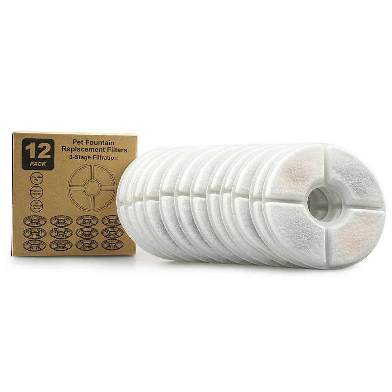 Filter till LED kattfontän med cirkulerande vatten - 2,4 liter 12-pack