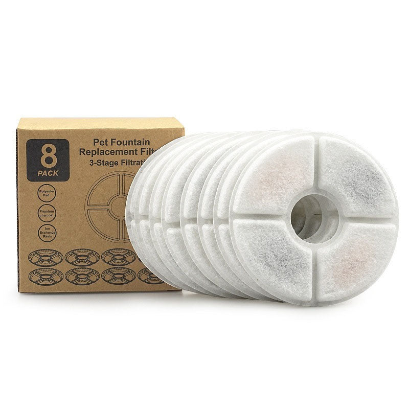 Filter till LED kattfontän med cirkulerande vatten - 2,4 liter 8-pack
