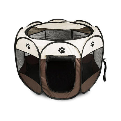 Hopfällbar hundhage och katthage Brun