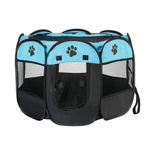 Hopfällbar hundhage och katthage Blå