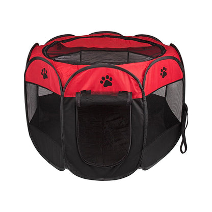Hopfällbar hundhage och katthage Röd