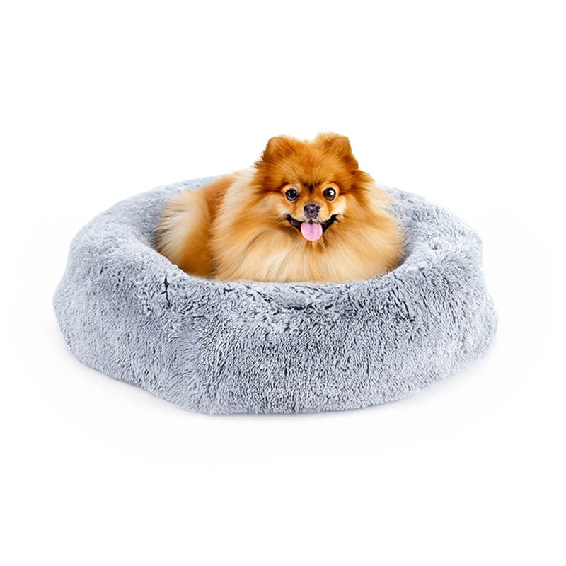 Hund- och kattbädd rund – mjuk plysch & tvättbar