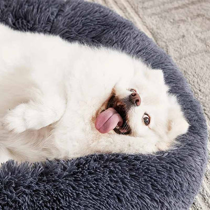 Hund- och kattbädd rund – mjuk plysch & tvättbar