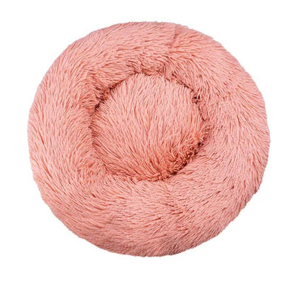 Hund- och kattbädd rund – mjuk plysch & tvättbar Rosa