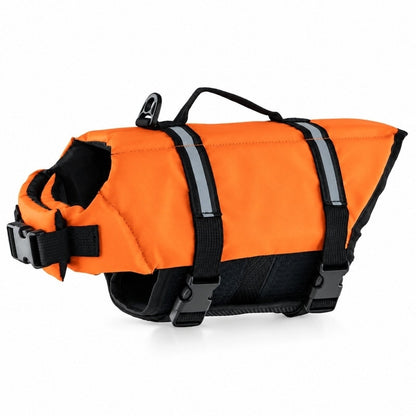 Hundflytväst med reflex och räddningshandtag Orange