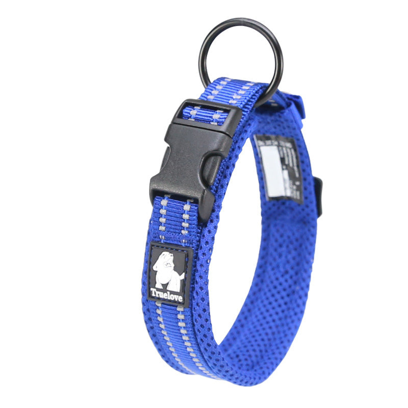 Hundhalsband med vaddering & reflex Blå