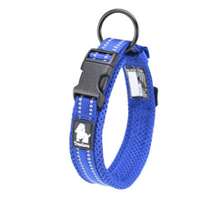 Hundhalsband med vaddering & reflex Blå
