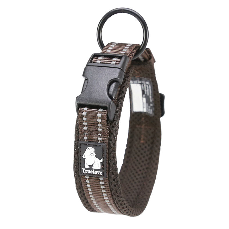 Hundhalsband med vaddering & reflex Brun