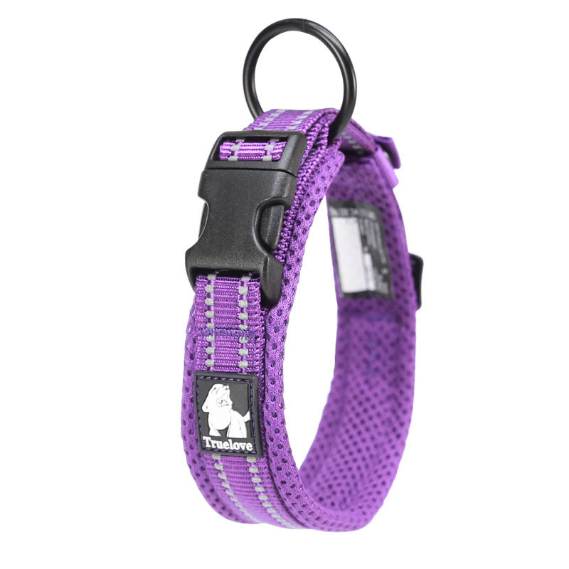 Hundhalsband med vaddering & reflex Lila
