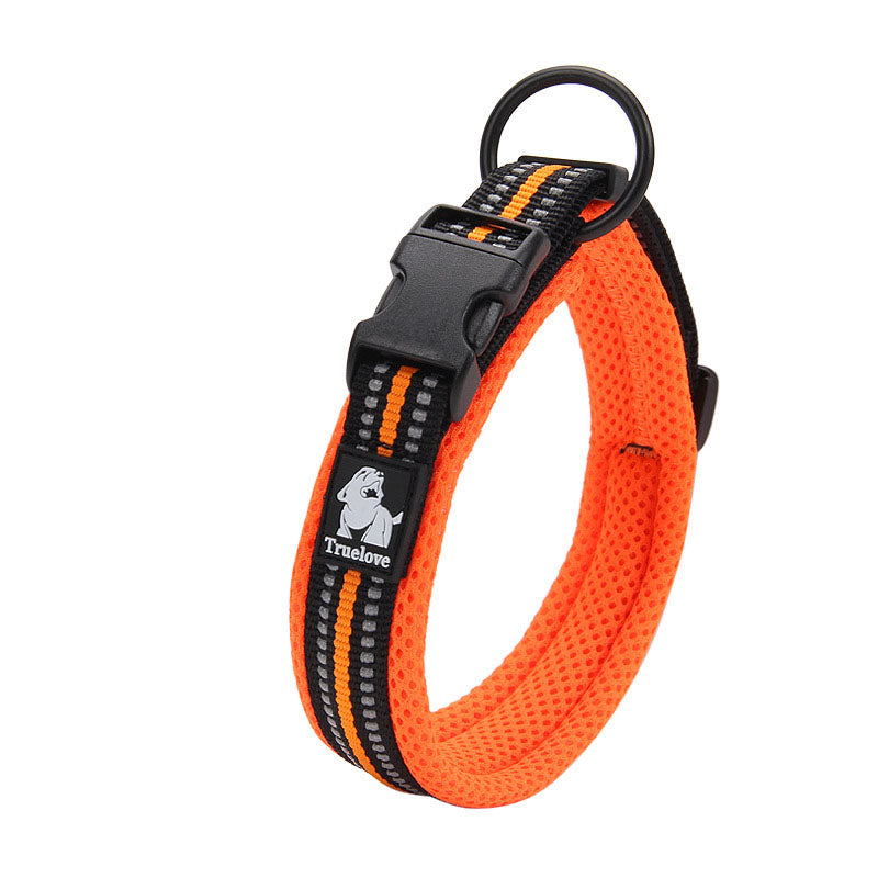 Hundhalsband med vaddering & reflex Orange