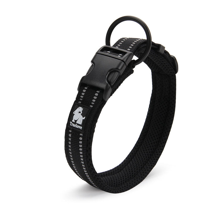 Hundhalsband med vaddering & reflex Svart