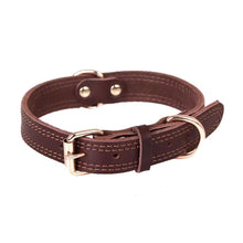 Hundhalsband läder – stark spänne - brun L