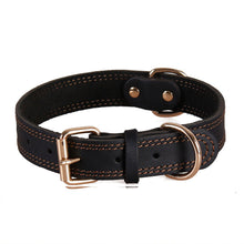 Hundhalsband läder – stark spänne - svart L