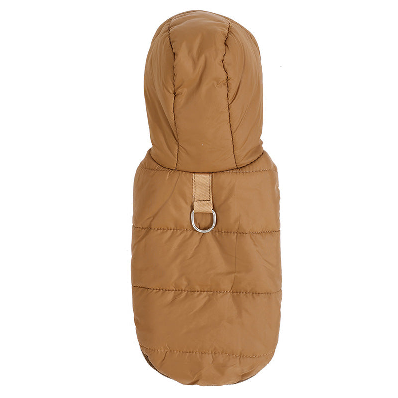 Hundjacka med huva – varm, vattentät & bekväm Brun