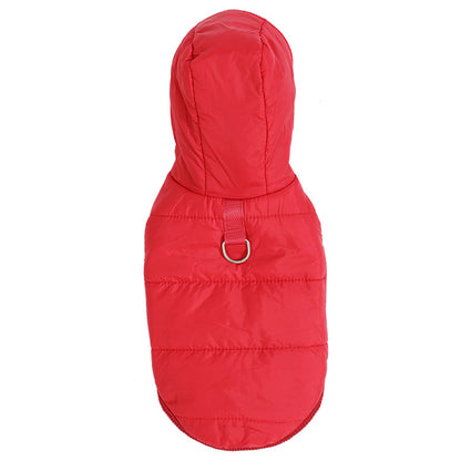 Hundjacka med huva – varm, vattentät & bekväm Röd