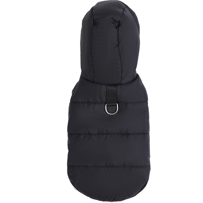 Hundjacka med huva – varm, vattentät & bekväm Svart