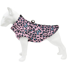 Hundjacka leopard fjäril – varm, vattentät & med D-ring 5XL