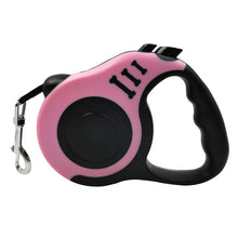 Hundkoppel flexibelt – rullkoppel 3m/5m med lås Rosa