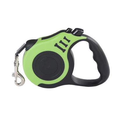 Hundkoppel flexibelt – rullkoppel 3m/5m med lås Grön