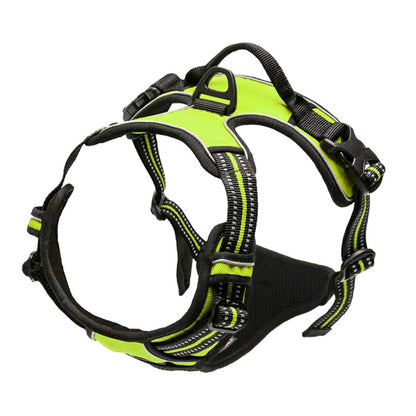 Hundsele för bil och promenad - reflex, bekväm, slitstark Grön