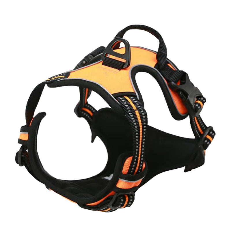 Hundsele för bil och promenad - reflex, bekväm, slitstark Orange