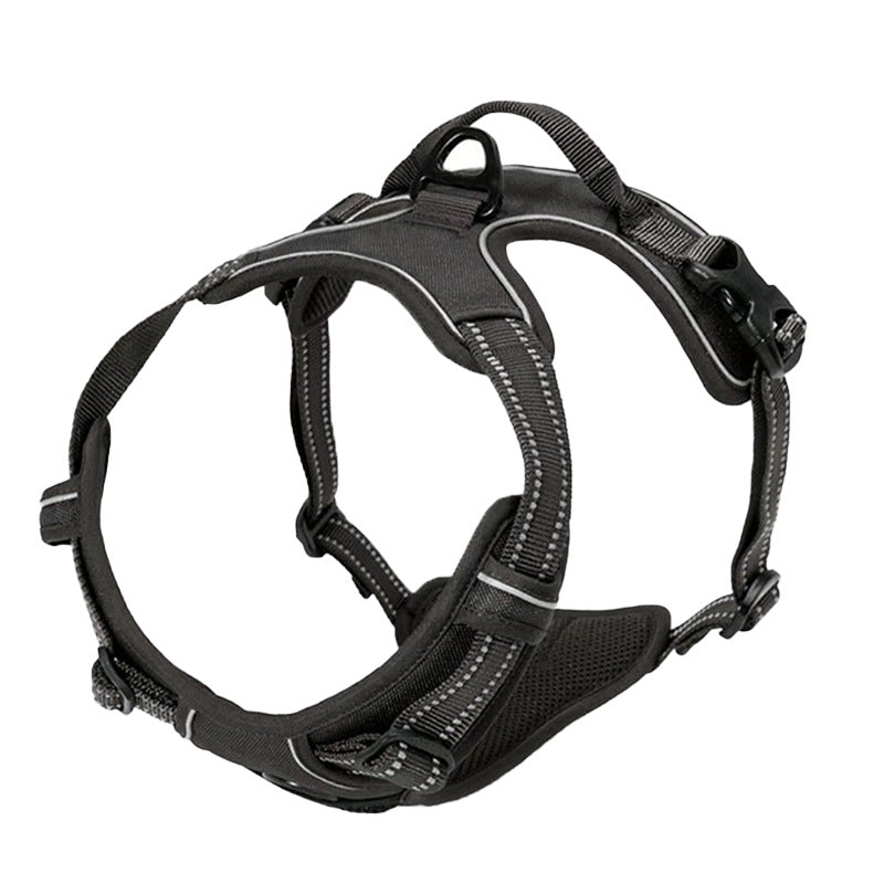 Hundsele för bil och promenad - reflex, bekväm, slitstark Svart