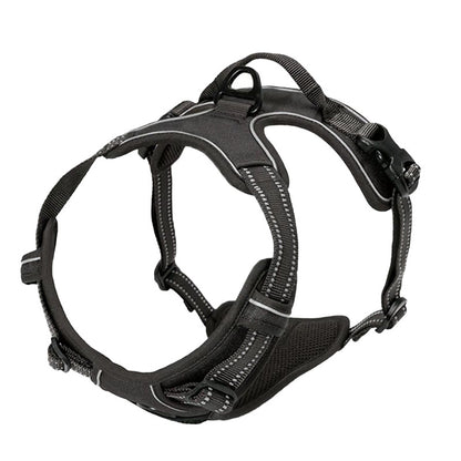 Hundsele för bil och promenad - reflex, bekväm, slitstark Svart