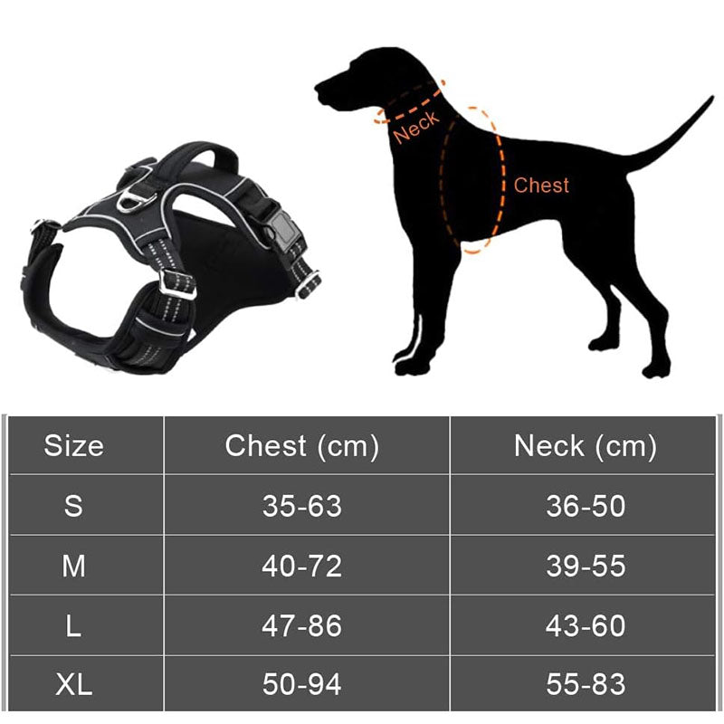 Hundsele med anti-drag funktion – justerbar & reflex