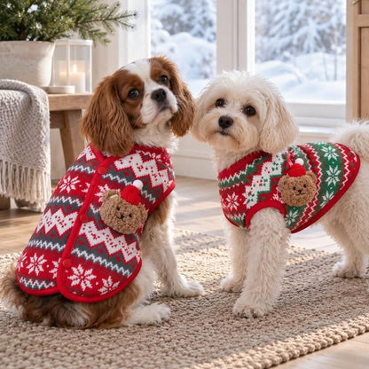 Jultröja för hund med klassiskt julmönster