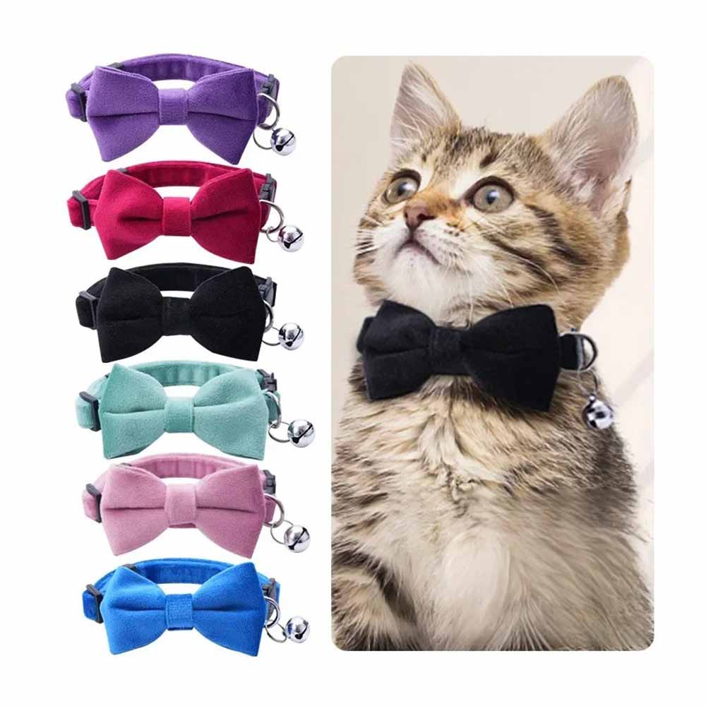 Katthalsband med rosett & säkerhetsspänne