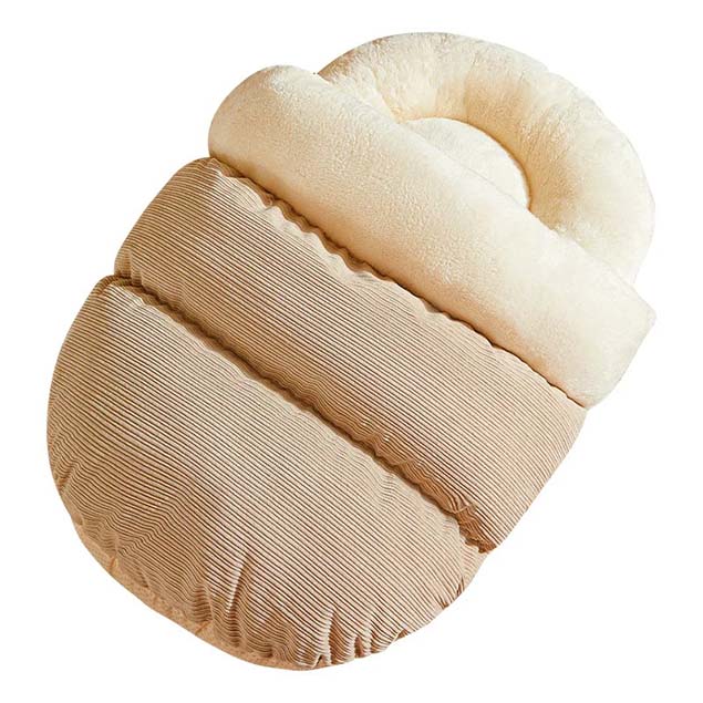 Kattsäng med tak – mysig sovgrotta för vintern Beige