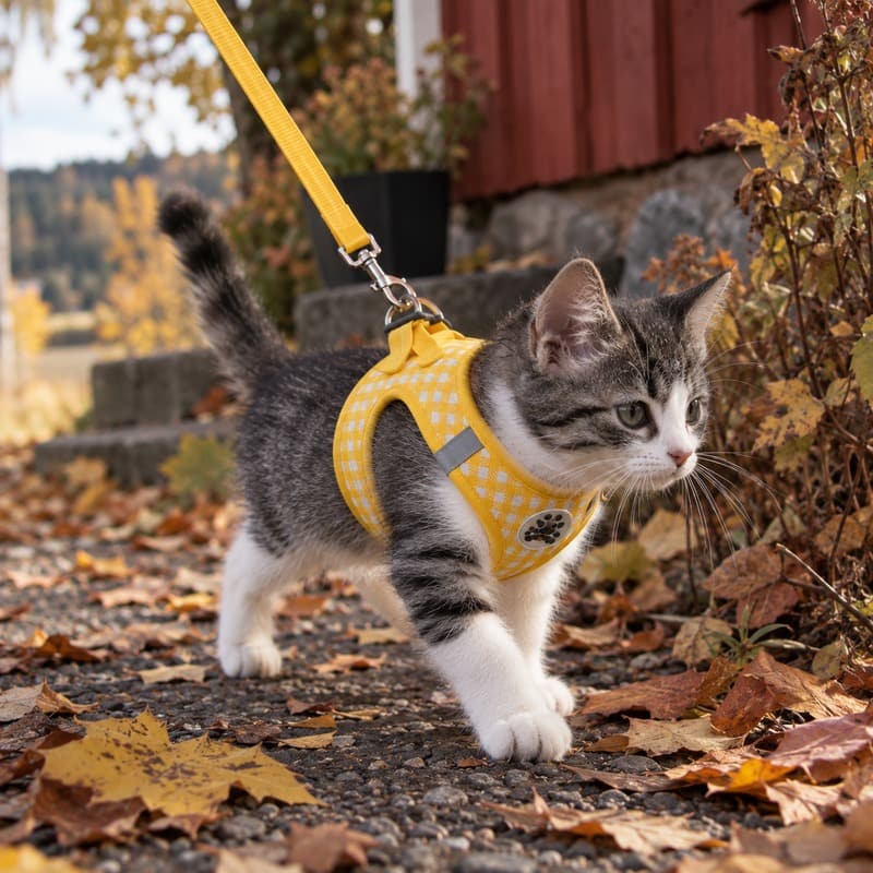 Kattsele med koppel och reflexdetaljer - bild 3