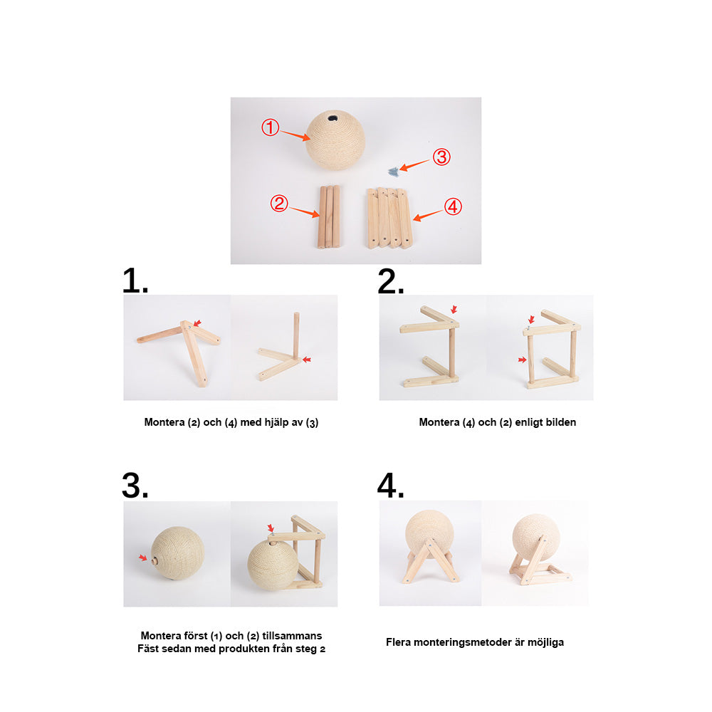 Klösboll för katt - klösleksak för kattens aktivering