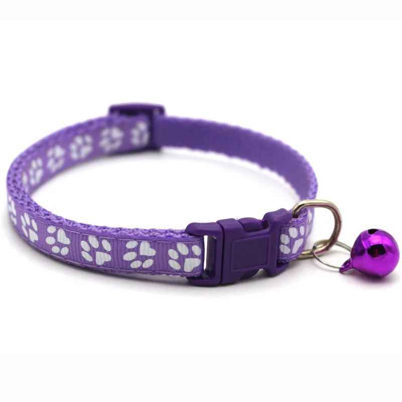 Justerbart halsband för katt & hund med bjällra Lila