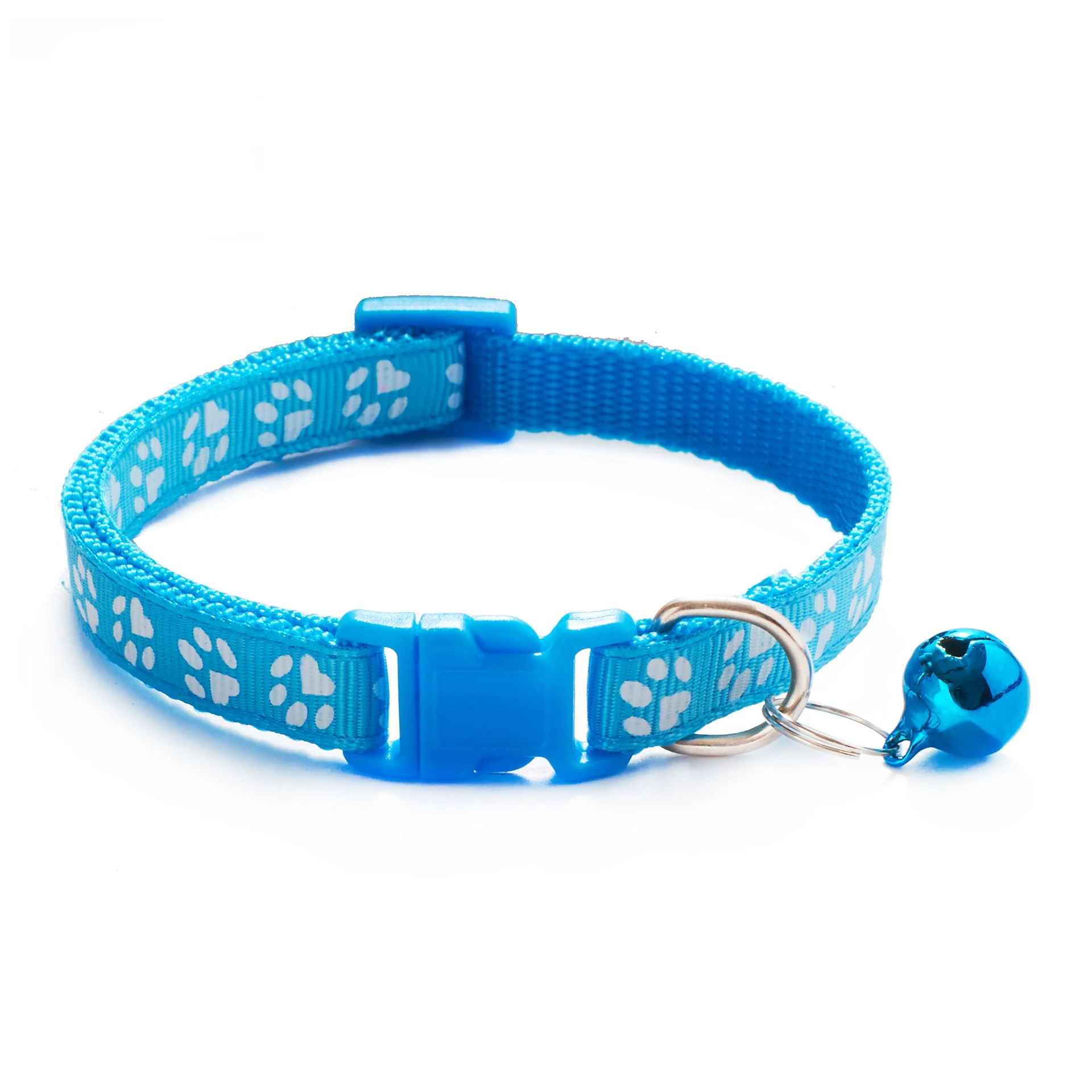 Justerbart halsband för katt & hund med bjällra Ljusblå