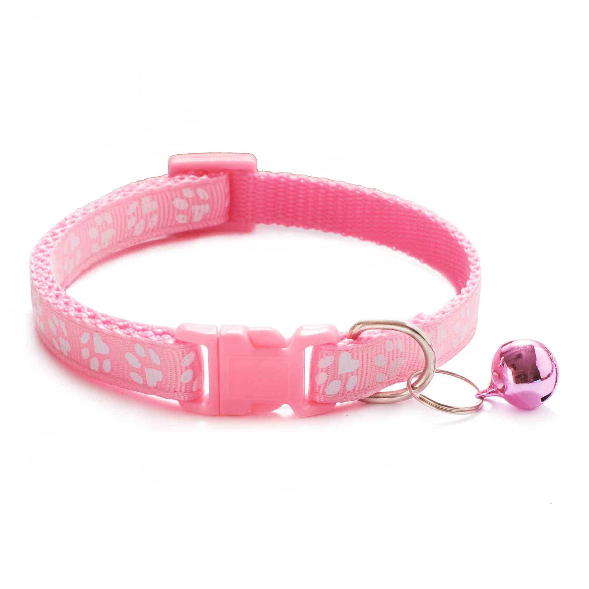 Justerbart halsband för katt & hund med bjällra Ljusrosa