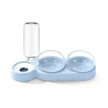 Matskål och vattendispenser för katt & hund Blå