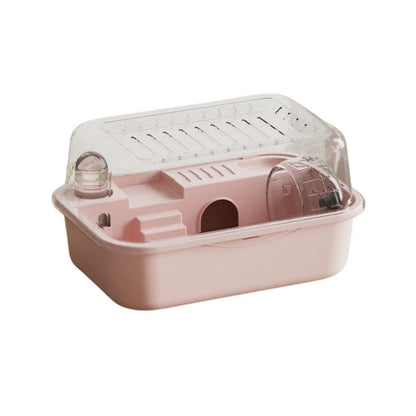 Portabel hamsterbur med öppningsbart tak Rosa