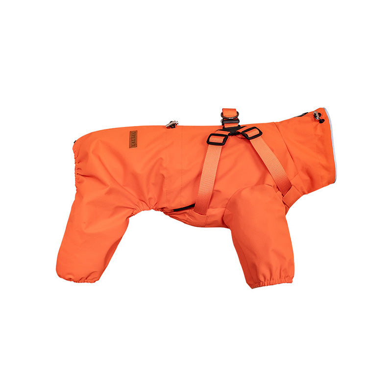 Regnjacka för hund med sele - reflex & vattentät Orange
