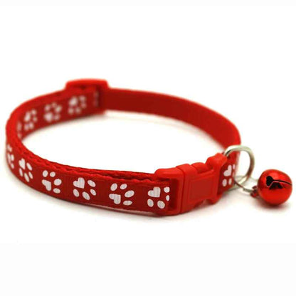 Justerbart halsband för katt & hund med bjällra Röd