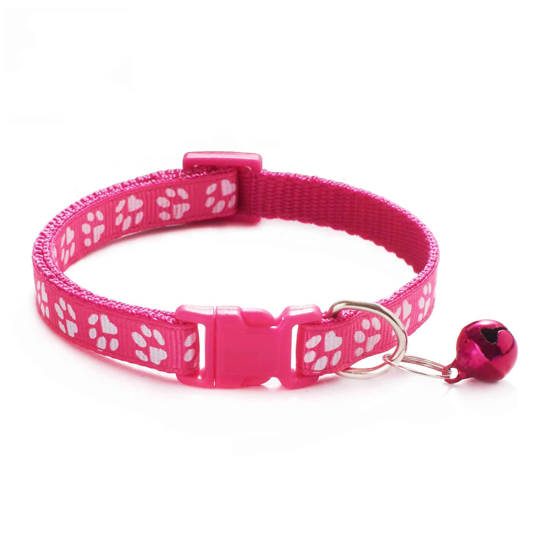 Justerbart halsband för katt & hund med bjällra Rosa
