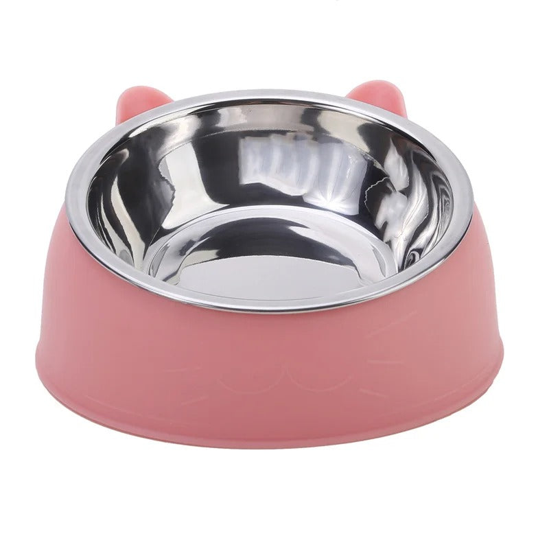 Rostfri skål för katt & hundvalp 100ML Rosa