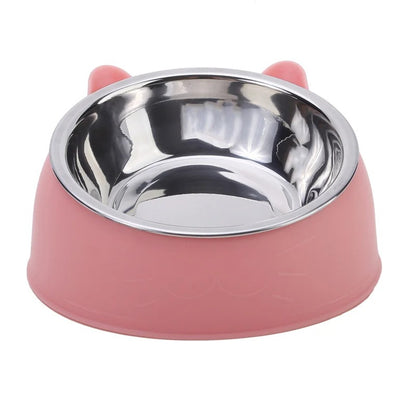 Rostfri skål för katt & hundvalp 100ML Rosa