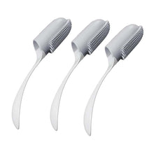 Tandborste för hund och katt - långt handtag fingerborste Grå