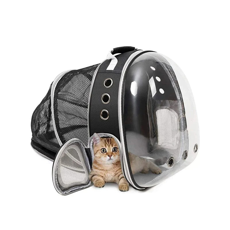 Transportväska för katt och hund – expanderbar och bekväm Svart